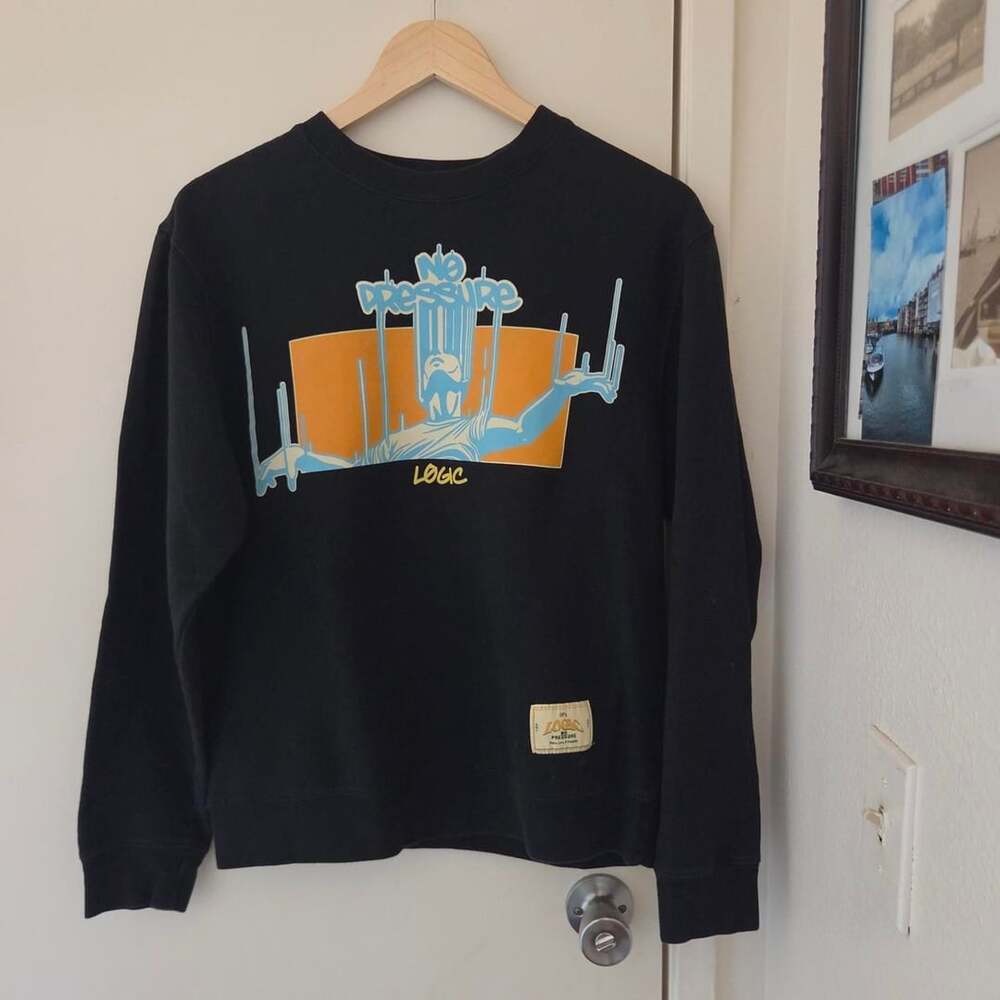 Logic No Pressure Black Crewneck Sweatshirt